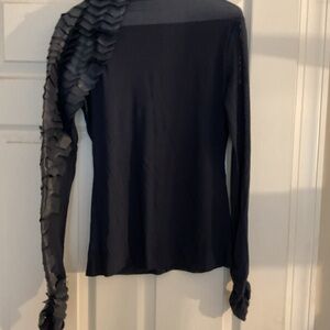 Elegant Blue Ruffled Women's Top